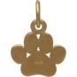  Gold Charm - Flat Paw Print with 24K Gold Plate 13x9mm