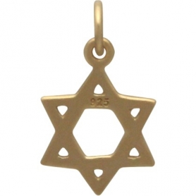 Gold Pendant - Star of David in 24K Gold Plate 18x11mm