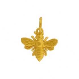 Gold Charm - Small Bee with 24K gold plate 14x12mm