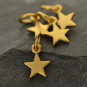 Satin 24K Gold Plated Tiny Flat Star Charm 12x6mm