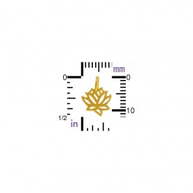 Gold Charms - Tiny Lotus with 24K Gold Plate 12x9mm