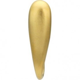 24K Gold Plated Stud Earring Teardrop with Loop 14x4mm