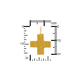 Gold Charm - Hammered Cross with 24K Gold Plate 20x15mm