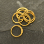 24K Gold Plated Half Hammered Circle Jewelry Link 9mm