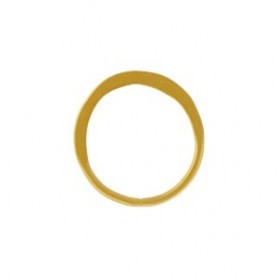 Half Hammered Circle Link in 24K Satin Gold Plate 12mm