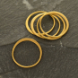 24K Gold Plate Half Hammered Circle Link 15mm