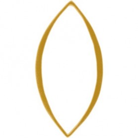 Satin 24K Gold Plated Hammered Marquis Link 32x15mm