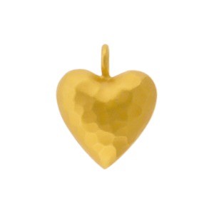 thumbnail image 2 of 14k Yellow Gold Tiny 3D Polished Puffed Heart Charm Pendant – 0.47 Inch, Made In Italy 2 of 6
