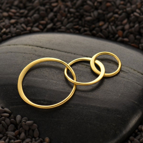 Satin 24K Gold Plated Three Circles of Life Link 19x36mm