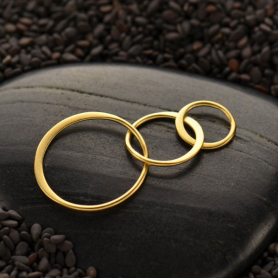 Satin 24K Gold Plated Three Circles of Life Link 19x36mm