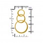 Satin 24K Gold Plated Three Circles of Life Link 19x36mm