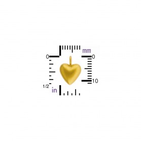 Gold Charm - Medium Puffed Heart with 24K Gold Plate 12x9mm