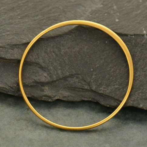  24K Gold Plated Half Hammered Circle Jewelry Link 36mm