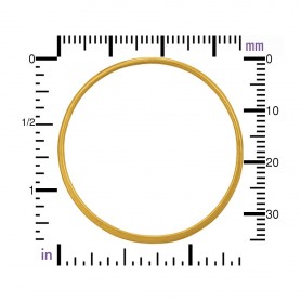  24K Gold Plated Half Hammered Circle Jewelry Link 36mm