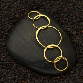 24K Gold Plate Five Circles of Life Link  18x55mm