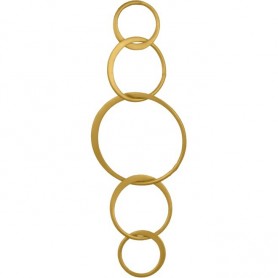 24K Gold Plate Five Circles of Life Link 18x55mm