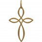 Gold Pendant -Celtic Style Cross with 24K Gold Plate 32x18mm