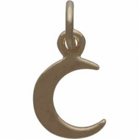 14K Shiny Gold Plated Crescent Moon Charm 14x7mm