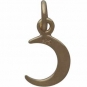 14K Shiny Gold Plated Crescent Moon Charm 14x7mm
