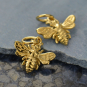 14K Shiny Gold Plated Small Bee Charm 14x12mm