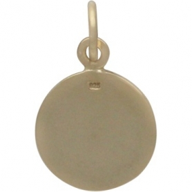 14K Shiny Gold Plated Sterling Silver Compass Charm 16x10mm