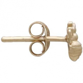 14K Shiny Gold Plated Tiny Bee Post Earrings 6x8mm