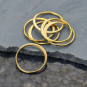 Half Hammered Circle Link in 14K Shiny Gold Plate 12mm