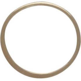 14K Shiny Gold Plated Half Hammered Circle Link 18x18mm
