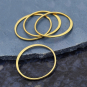 14K Shiny Gold Plated Half Hammered Circle Link 18x18mm