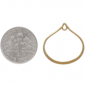 14K Gold Plated Wide Bottom Teardrop Link with Loop 20x19mm