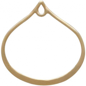 14K Gold Plated Wide Bottom Teardrop Link with Loop 20x19mm