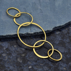 14K Gold Plated 5 Circles of Life Link 18x55mm