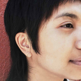 14K Shiny Gold Plated Open Circle Post Earrings 10x10mm