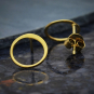 14K Shiny Gold Plated Open Circle Post Earrings 10x10mm