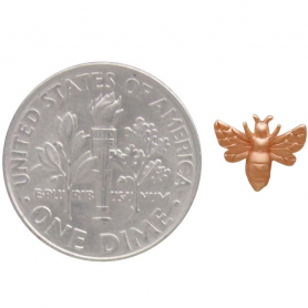 Rose Gold Plated Tiny Bee Post Earrings 6x8mm