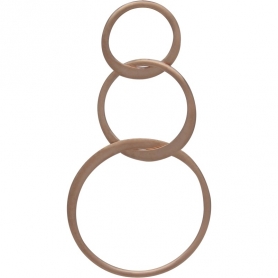 18K Rose Gold Plate Three Circles of Life Link 19x36mm