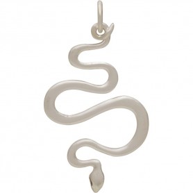 Sterling Silver Snake Pendant 37x20mm