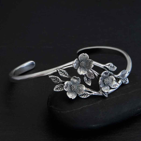 Sterling Silver Dogwood Flower Bracelet