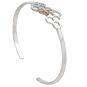 Sterling Silver Honeycomb Cuff Bracelet with Bronze Bee Three Quarter View