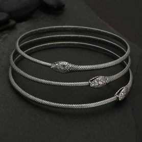 Sterling Silver Ouroboros Bangle Bracelet