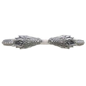 Sterling Silver Dragon Cuff Bracelet Front View