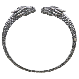 Sterling Silver Dragon Cuff Bracelet Top View