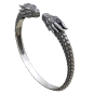 Sterling Silver Dragon Cuff Bracelet Three Quarter View