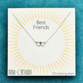 Sterling Silver Linked Heart Necklace 18 Inch