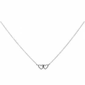 Sterling Silver Linked Heart Necklace 18 Inch