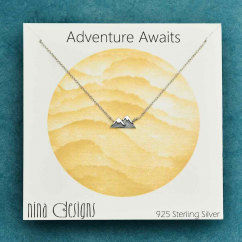 Sterling Silver Mountain Necklace 18 Inch
