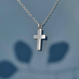 Sterling Silver Cross Necklace 18 Inch