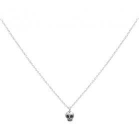Sterling Silver Tiny Skull Necklace18 Inch