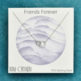 Sterling Silver Linked Circles Necklace 18 Inch