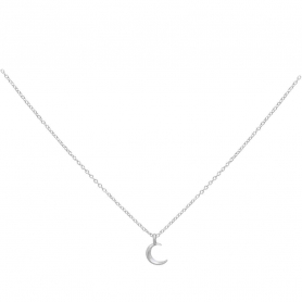 Sterling Silver Crescent Moon Necklace 18 Inch
